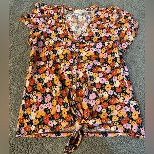 LOFT Petite Floral Knit Top